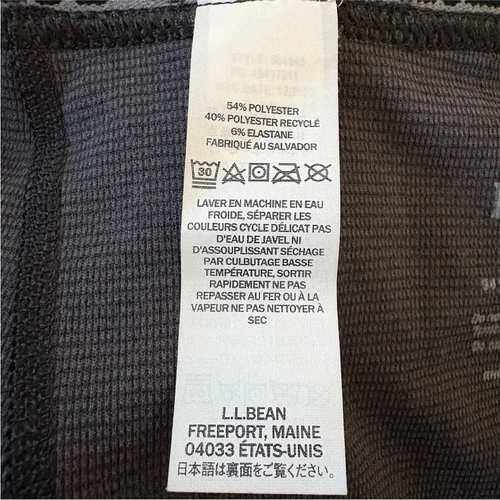 LL Bean Mens Base Layer Pants XXL Gray Waffle Knit Thermal Leggings 0486
